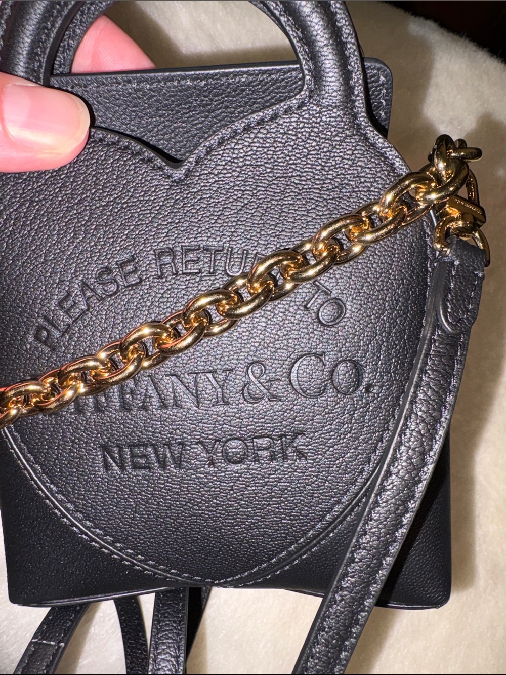 Tiffani and Co black leather mini bag removable strap - cutest designer bag- New - Picture 2 of 16